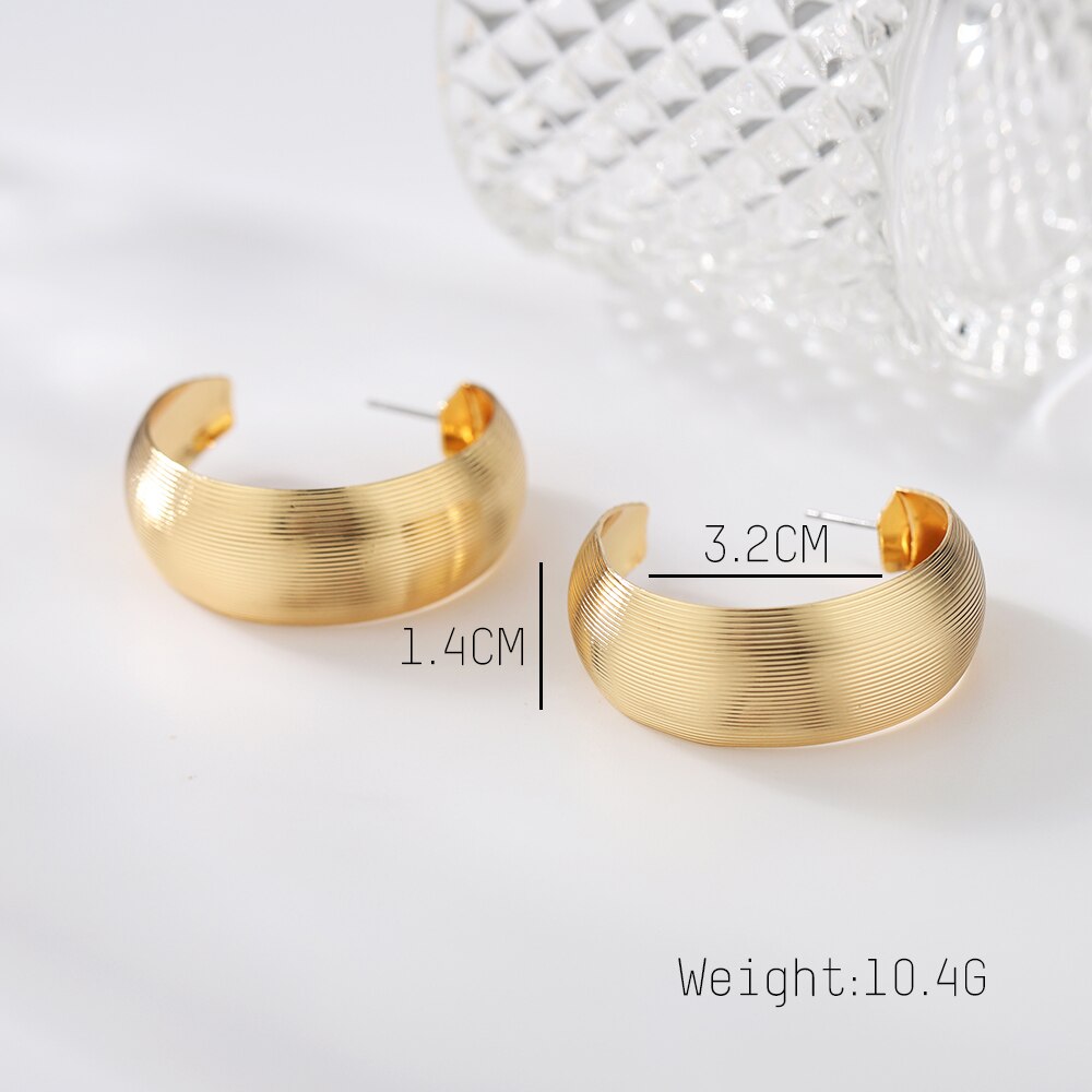 Punk Metallic Hoop Earring