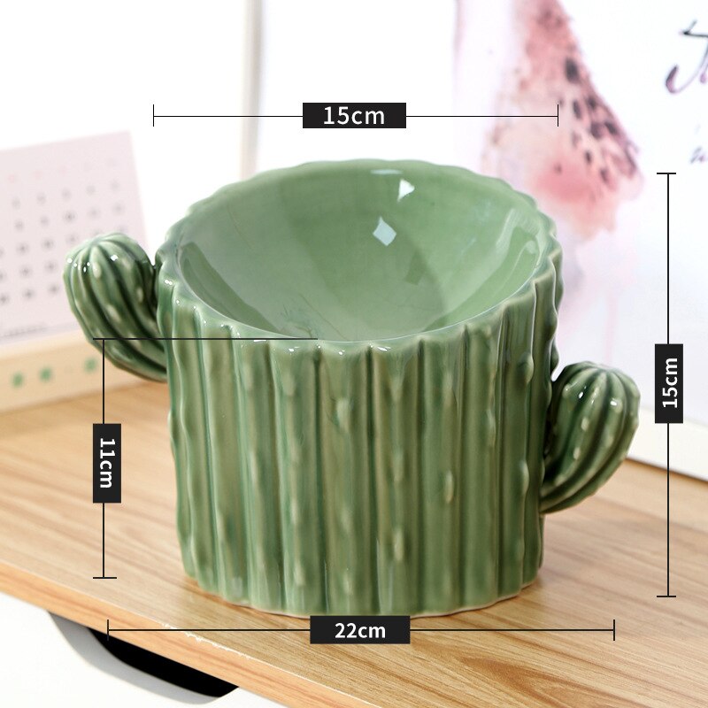 Cactus Ceramic Pet Food Bowl