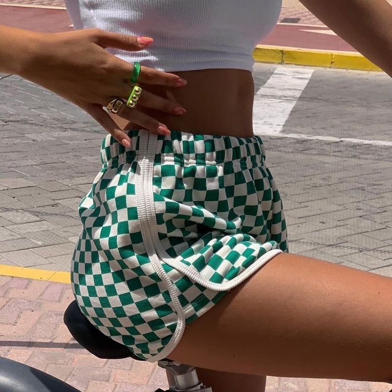Green Plaid Shorts
