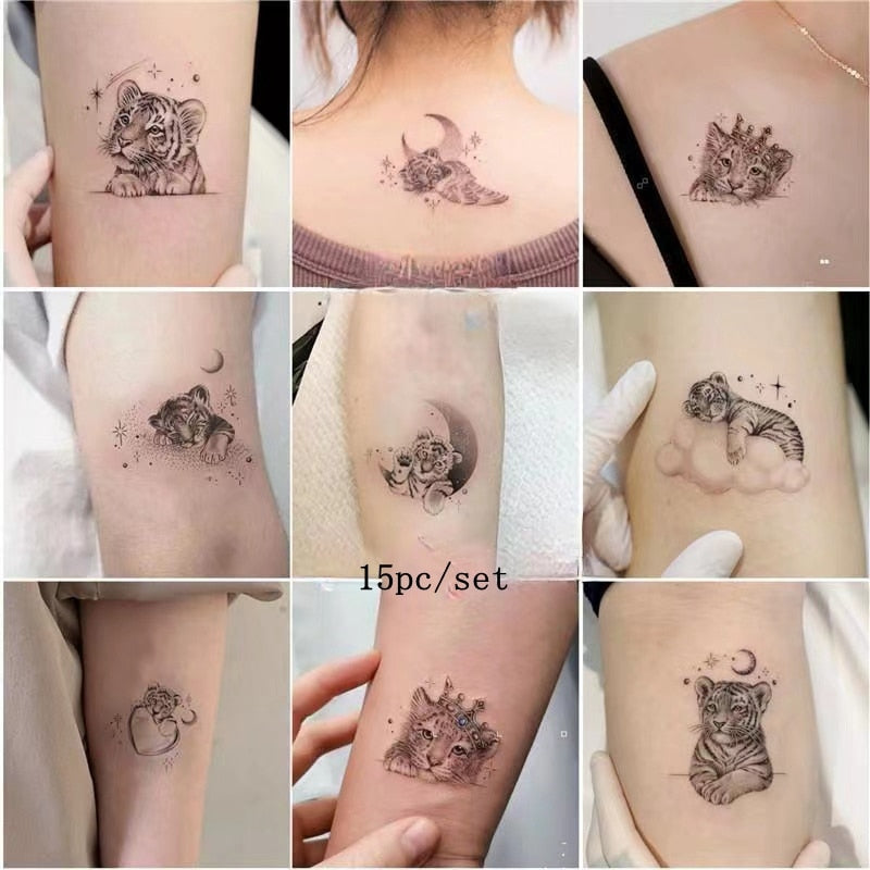15pc/Set Small Animals Tattoo Kits Stickers