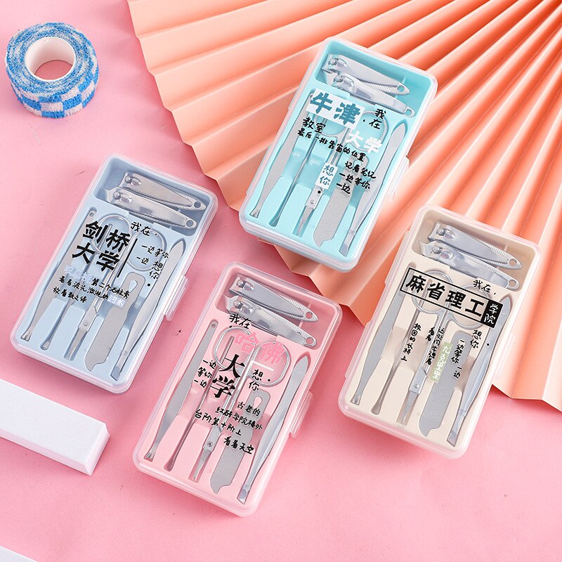 7pcs/set Cartoon Stainless Steel Nail Scissors Set