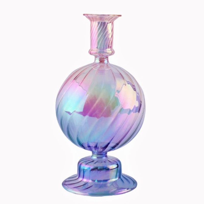 Holographic Glass Candle Holders