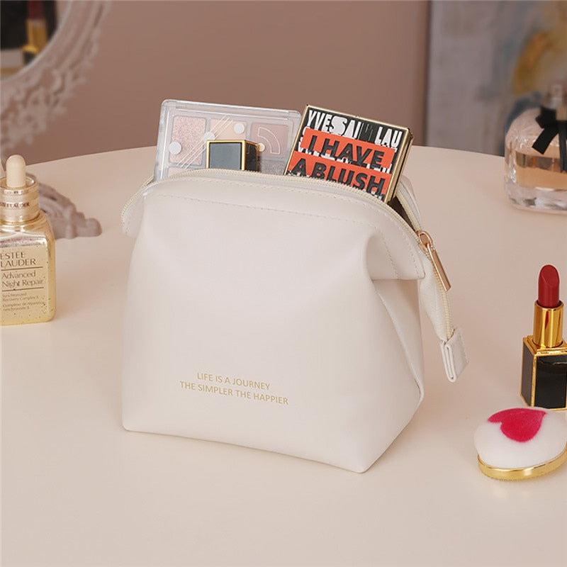 Makeup Bag Leather Cosmetic Bag