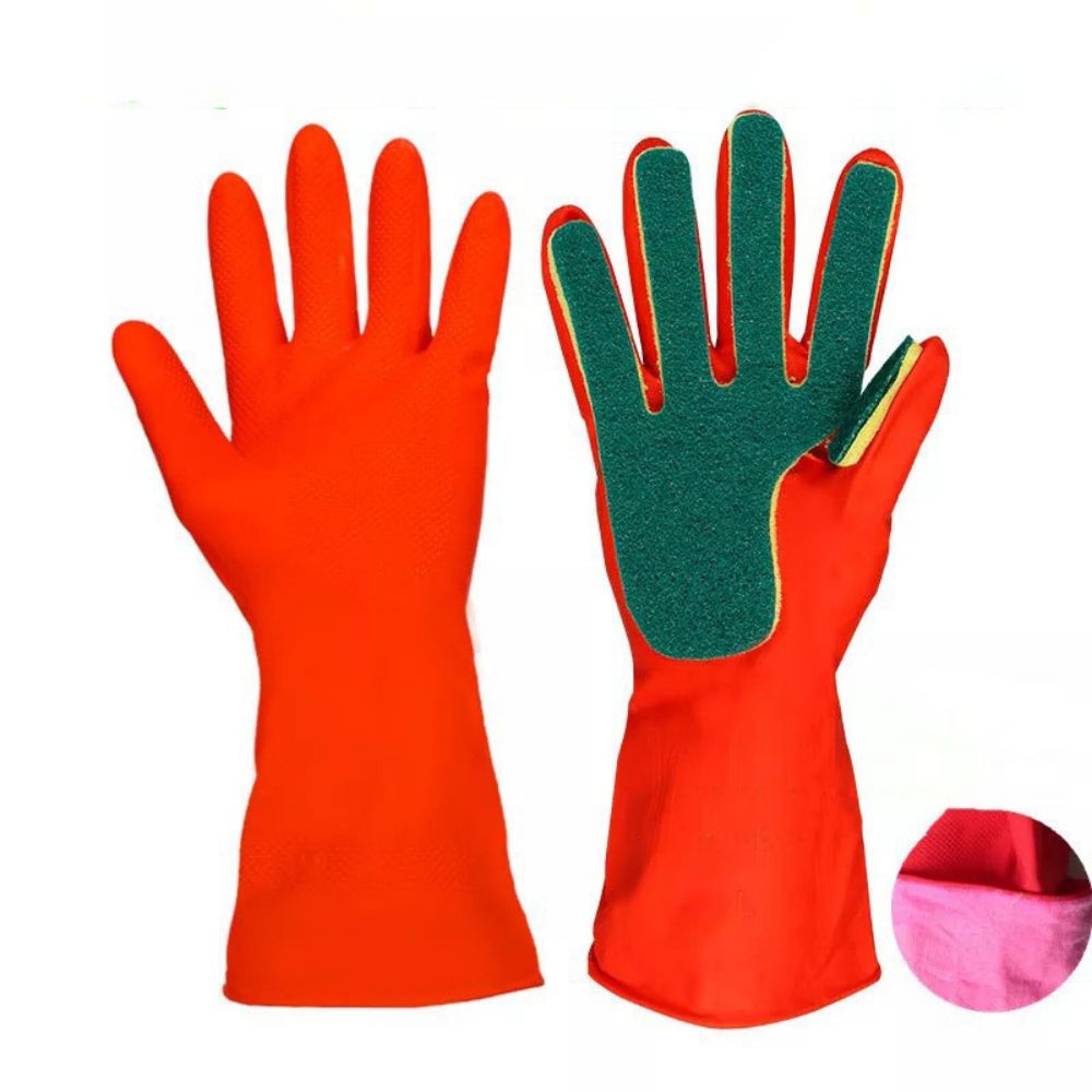 Cleaning  Silicone Glove with Scrubber