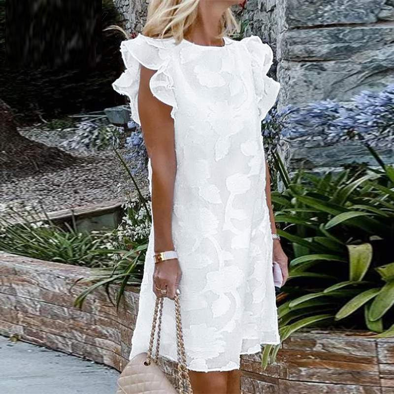 Mini Dress  Casual Solid Color