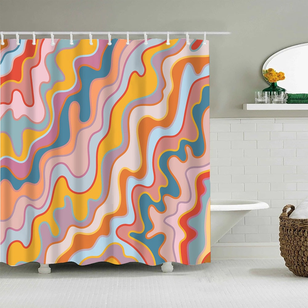 Vintage Camouflage Abstract Patterns Shower Curtain