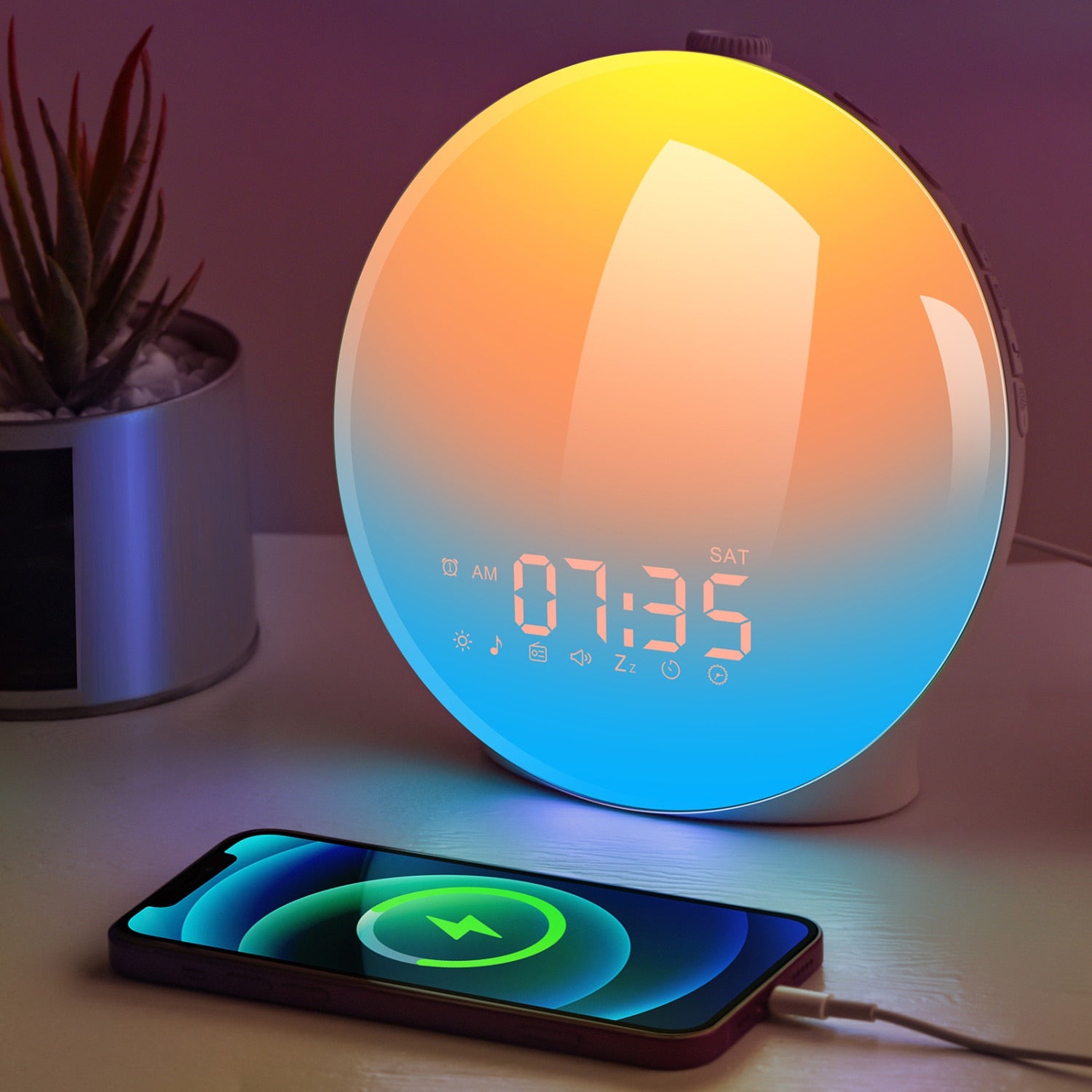 Sunrise/Sunset Aurora Alarm Lamp