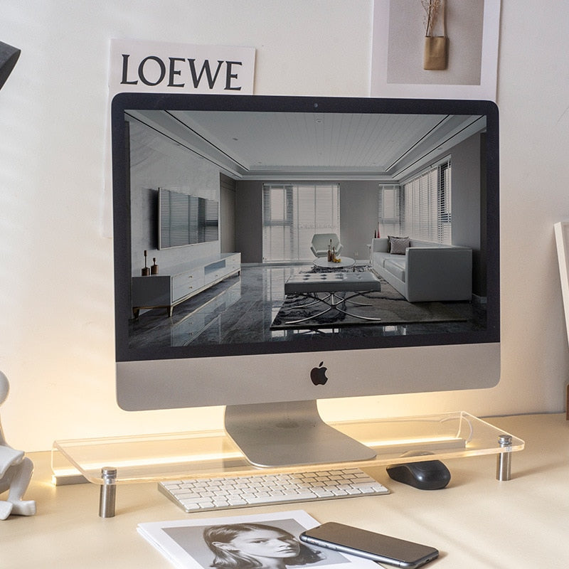 Acrylic Desktop Computer Monitor Stand Office