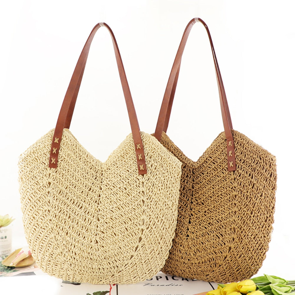 Straw Tote Shoulder Bag