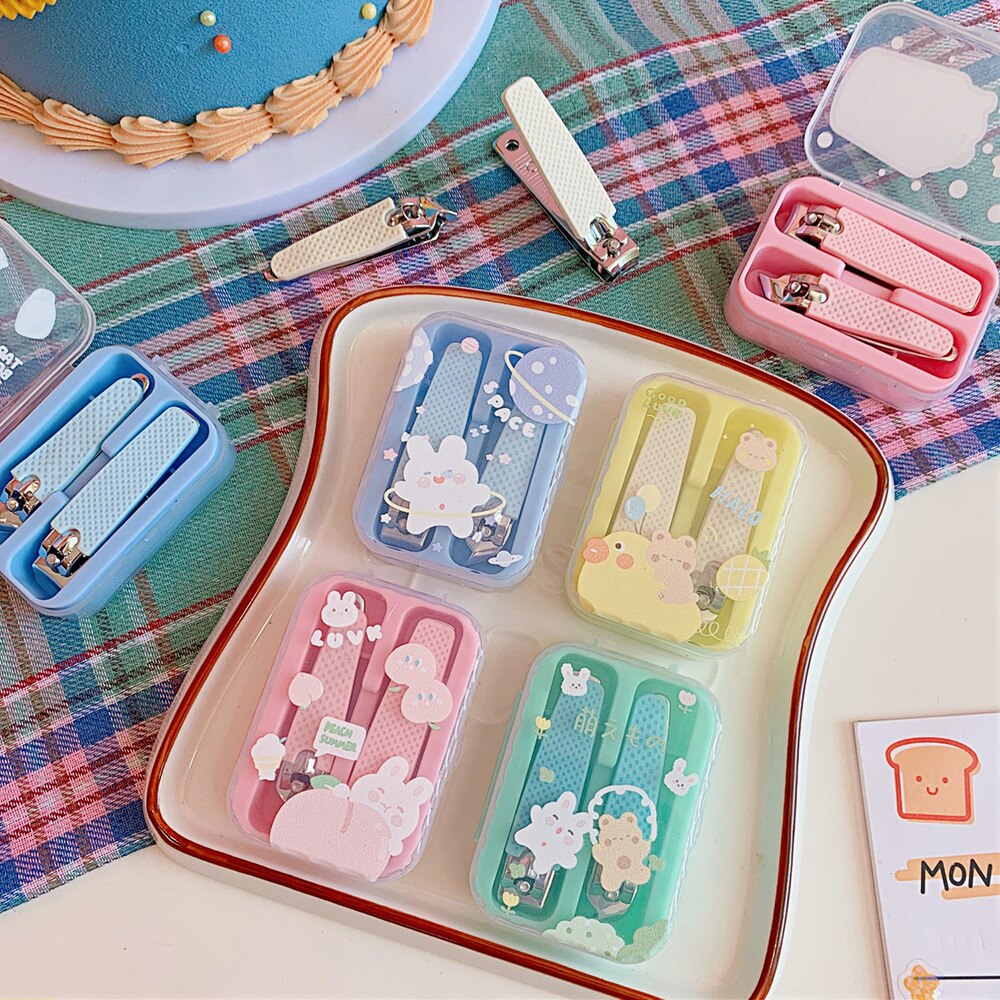 2PCs Set Cute Stainless Steel Nail Clipper