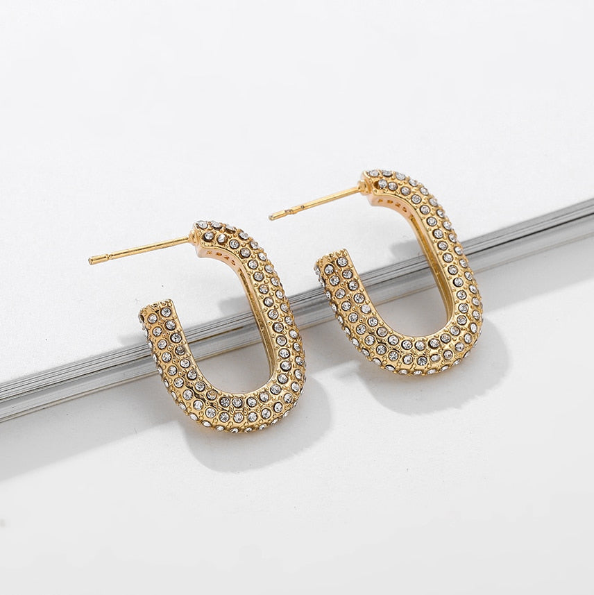 Minimalist Geometric Twist Hoop Earrings