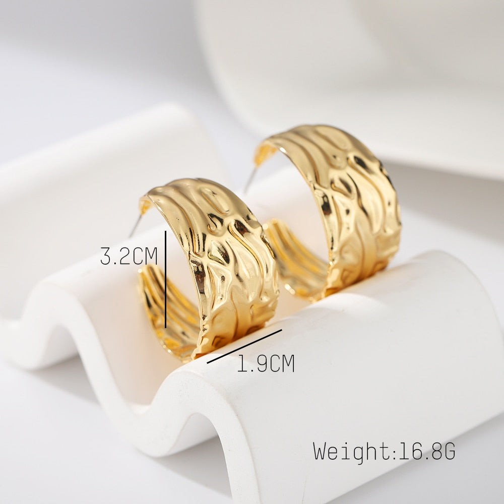 Punk Metallic Hoop Earring