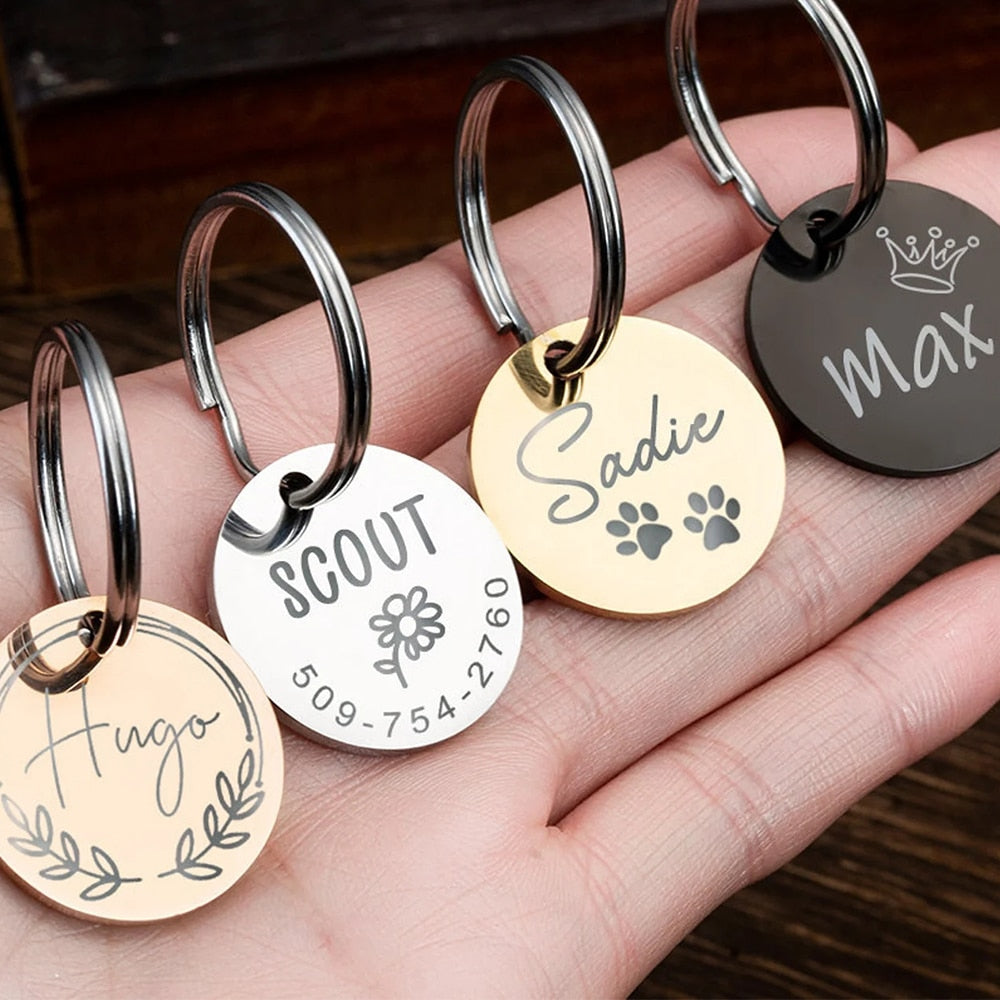 Custom Pet  Name ID Tag Collar