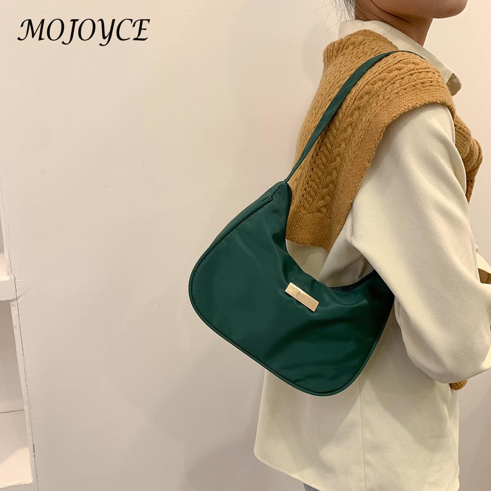 Nylon Solid Color Shoulder Bag