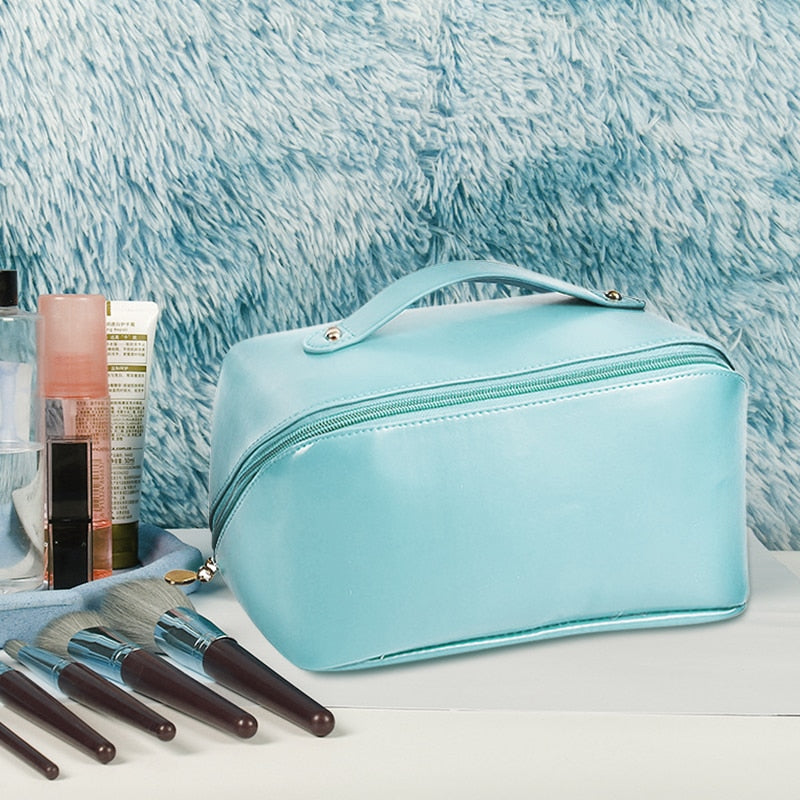 Makeup Bag Leather Cosmetic Bag