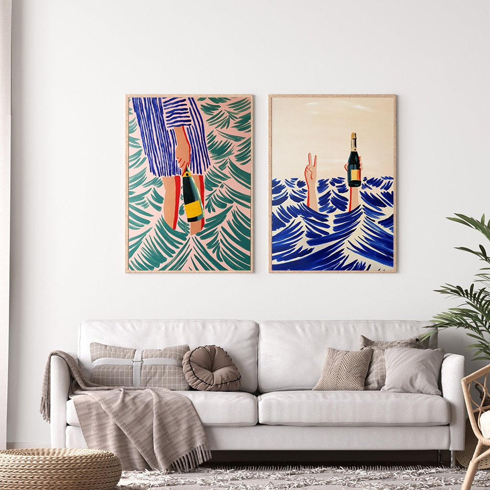 Beach Swim Pool Abstract Wall Art