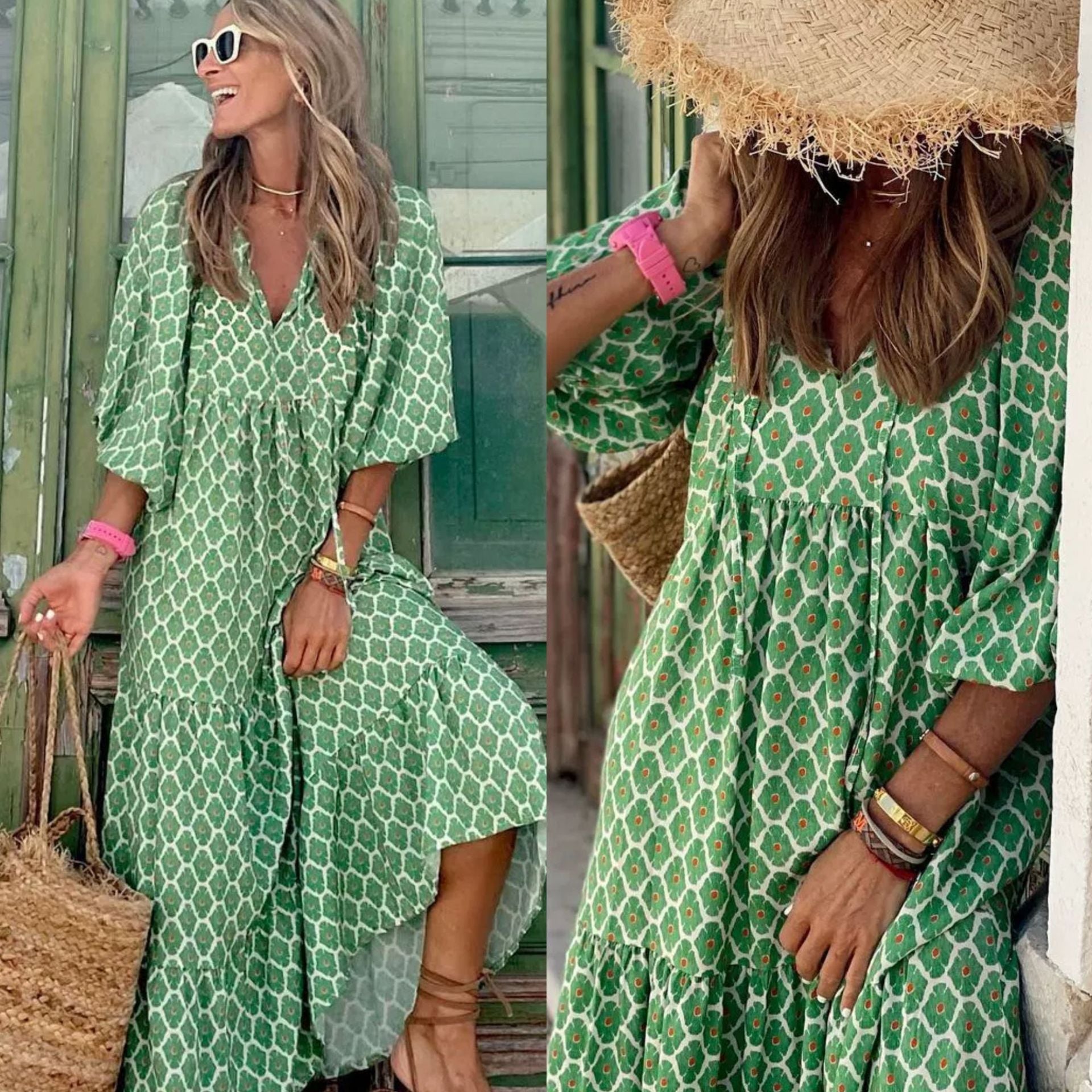 Boho Long Dress Floral Print