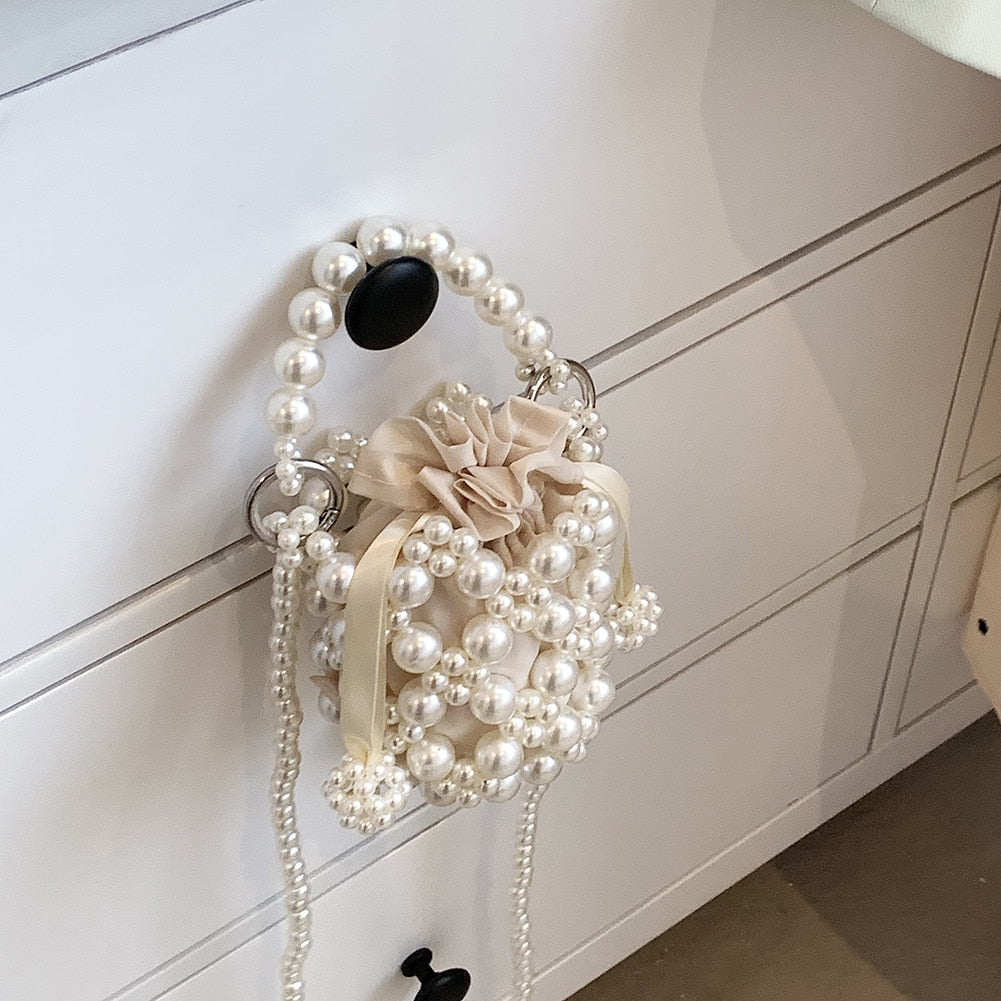 Mini Pearl Beaded Crossbody Bag