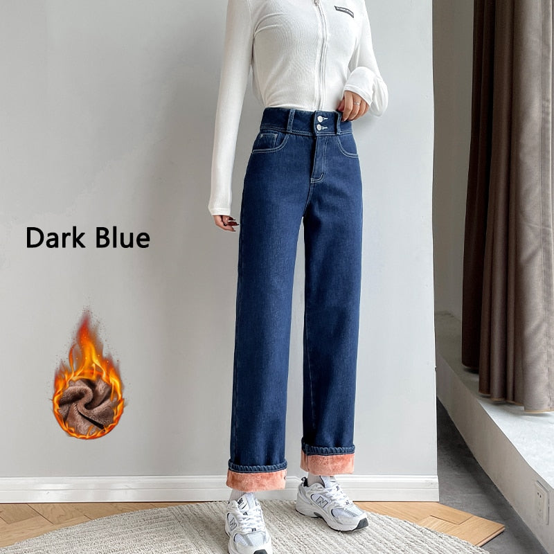 Double Faux Fur Layer Jeans