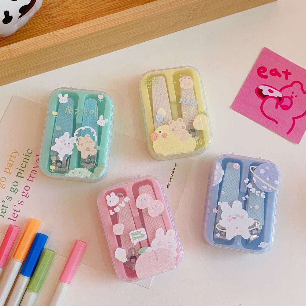 2PCs Set Cute Stainless Steel Nail Clipper