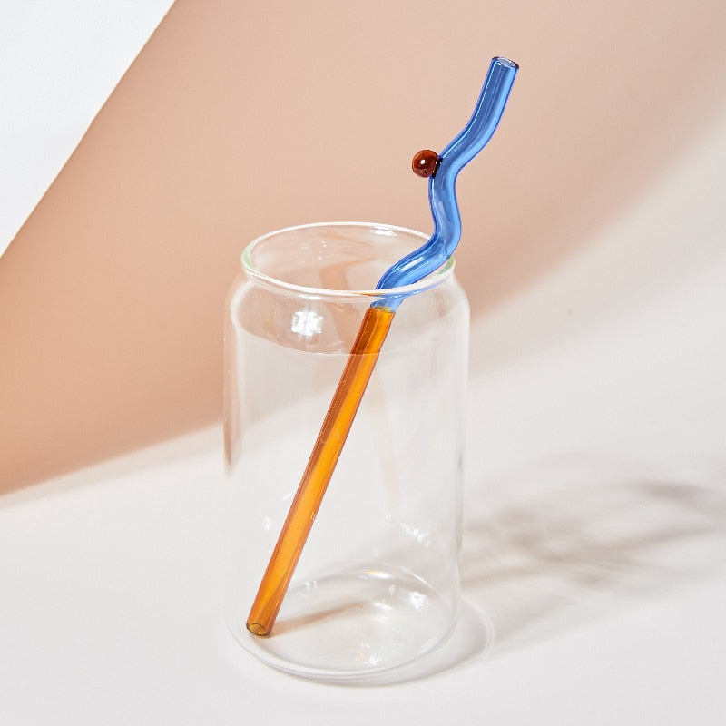 Floriddle Glass Twist Reusable Straws