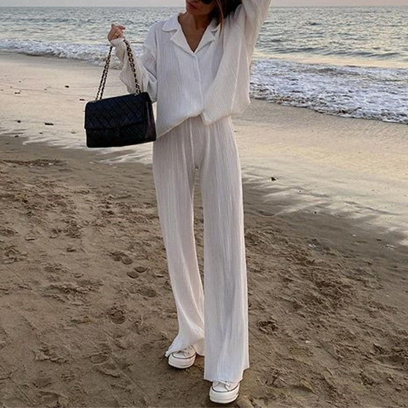 Cardigan Two-Piece Loose Set