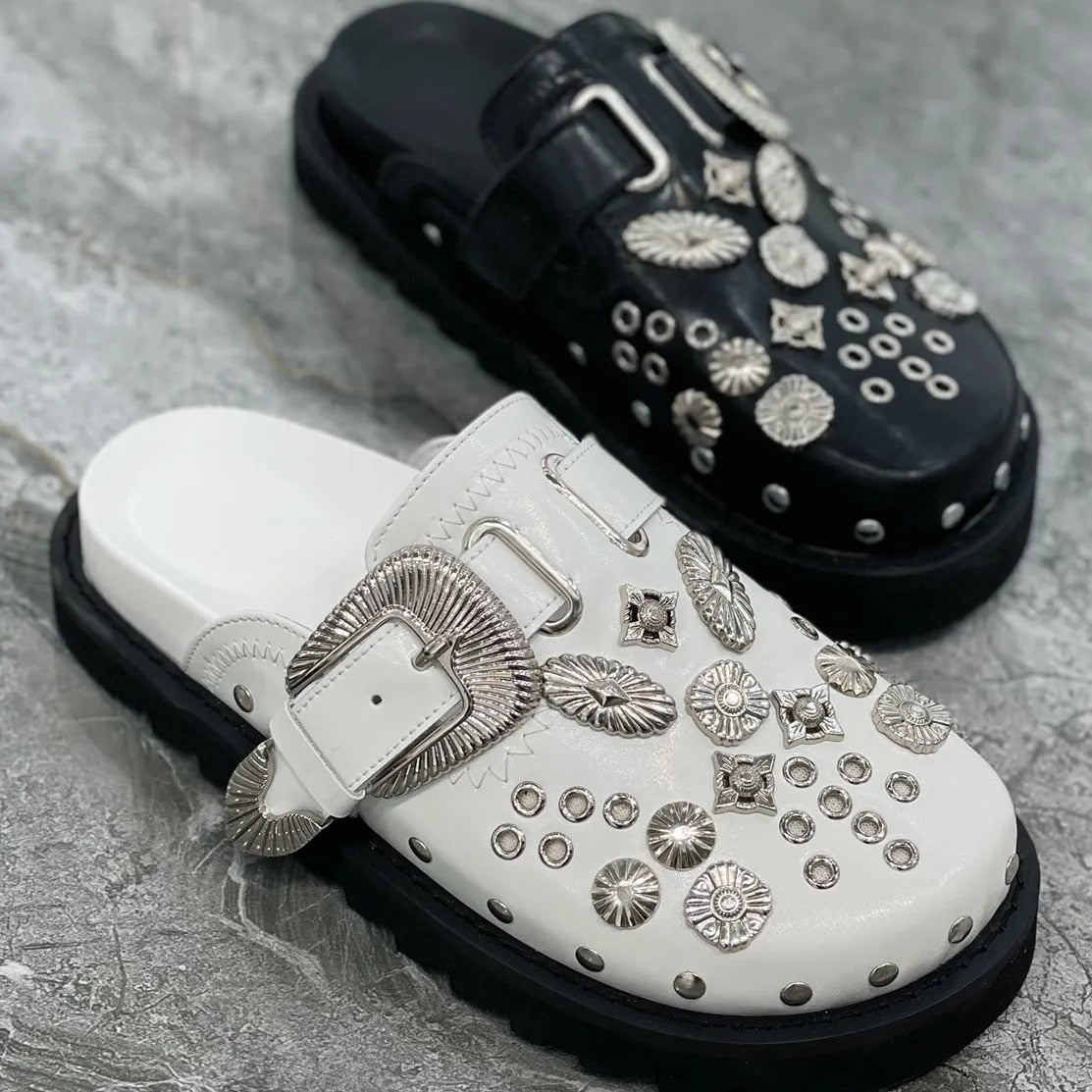 Punk Rock Leather Mules