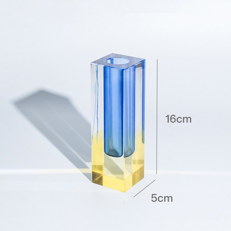 Rainbow Pillar Acrylic Vase