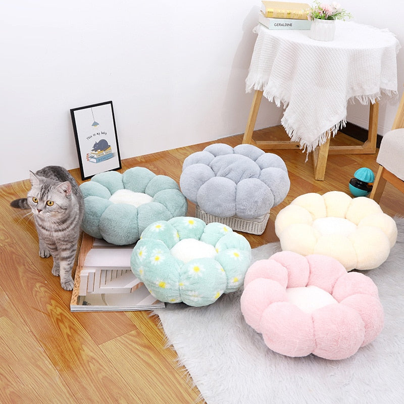 Rabbit Fur Flower Pet Bed