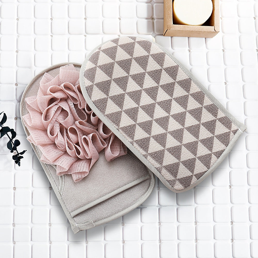 Double Sides Bath Gloves Body Scrubber