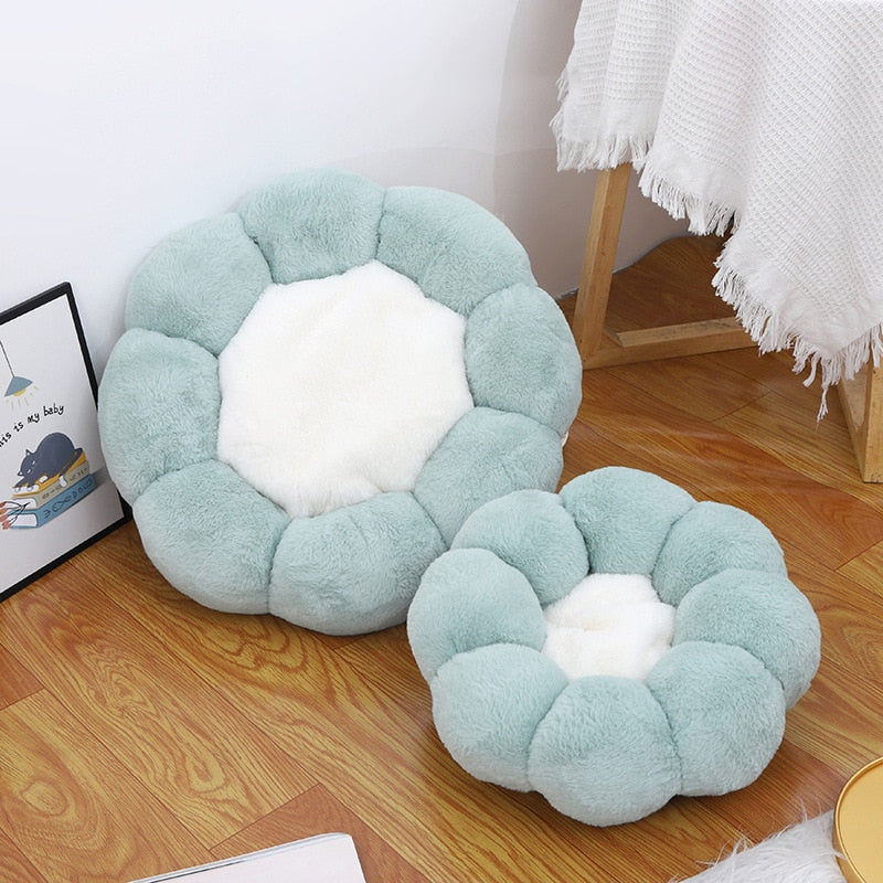 Rabbit Fur Flower Pet Bed
