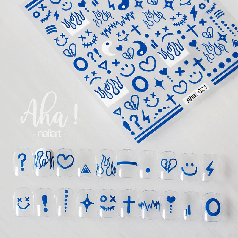 1 sheet Smile Nail Art 3D Stickers