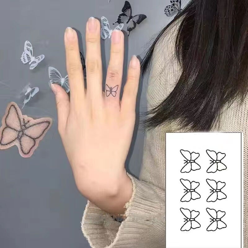 Butterfly Finger Sticker Tattoo