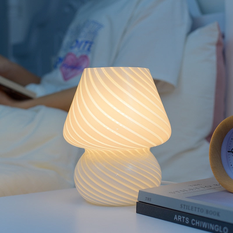Mushroom Glass LED Desk Lamp
