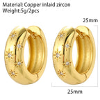 Star Round Hoop Earring