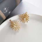 Sunflowers Gold Pearl Earrings