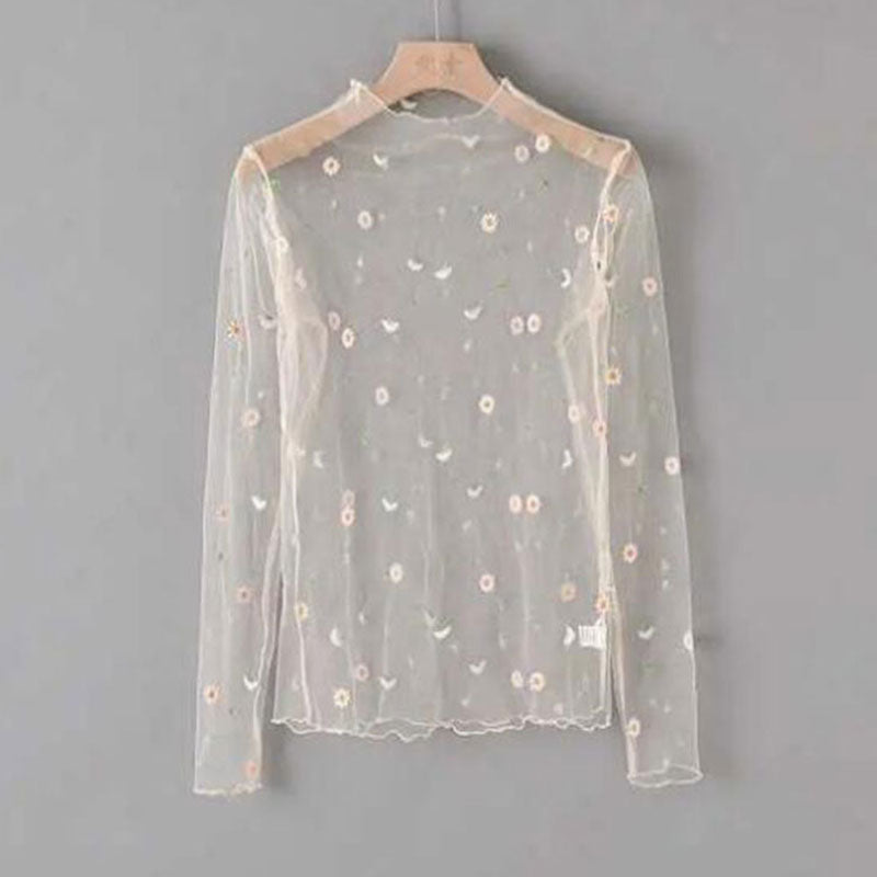 Turtleneck Daisy See Through T-shirt