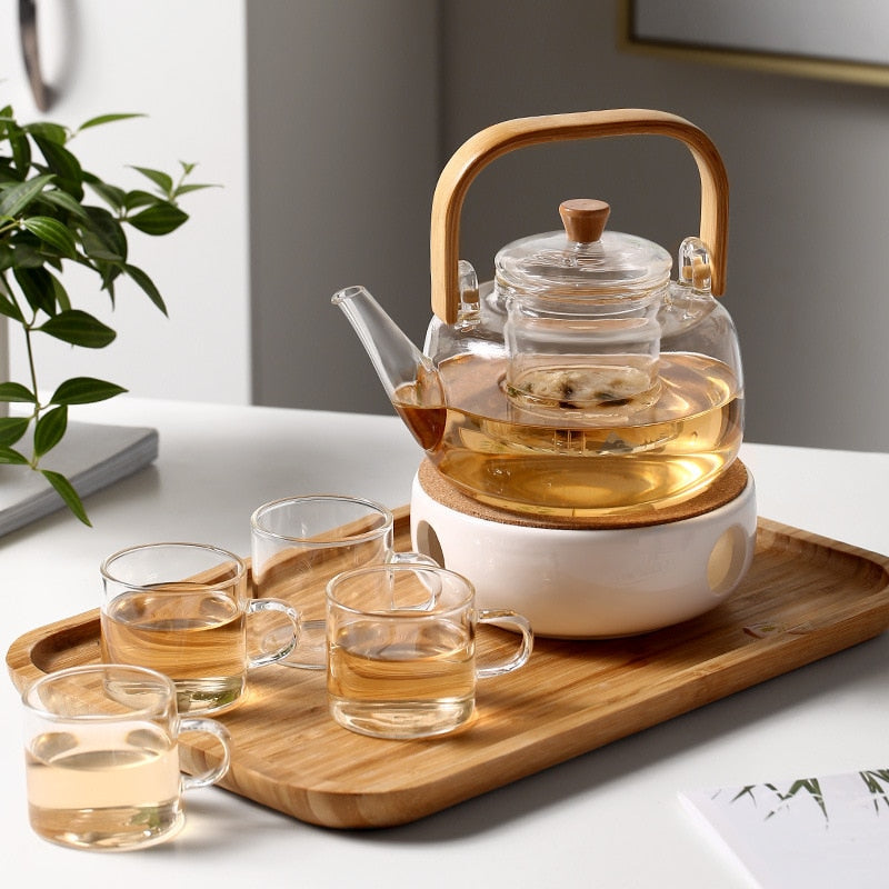 Heat-resistant Tea Pot and Tea Cup Set