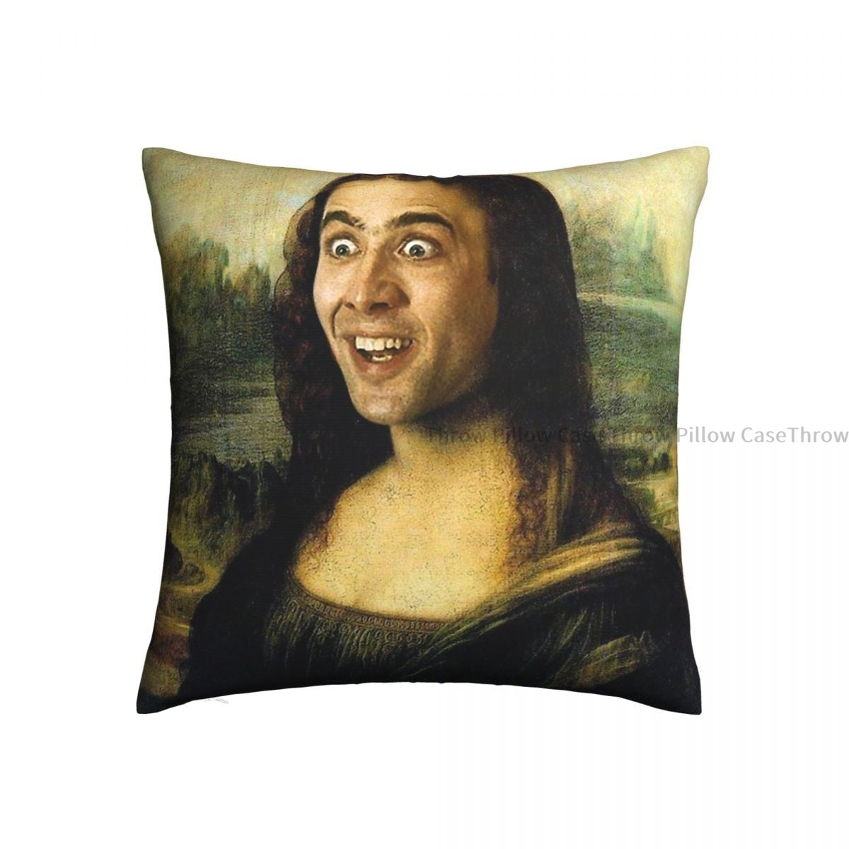 Nicolas Cage As The Mona Lisa  Pillow Case