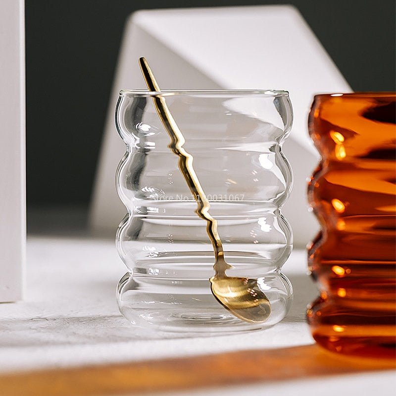 300ml Wave Shape Glass Cup
