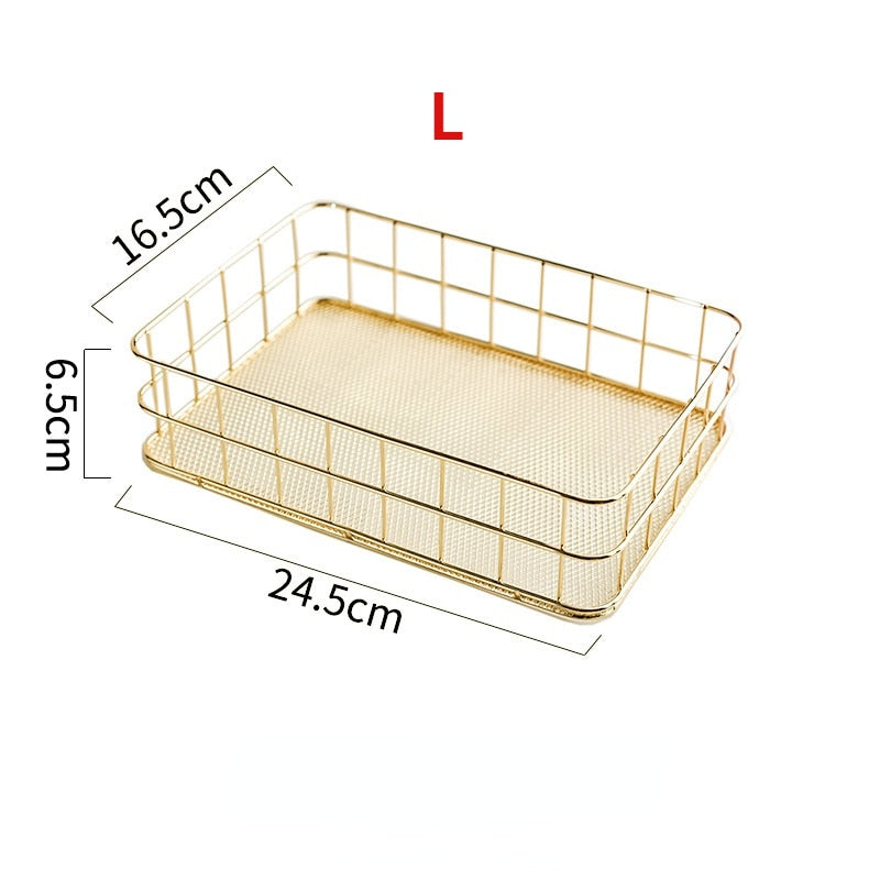 Nordic Gold Metal Iron Makeup Storage