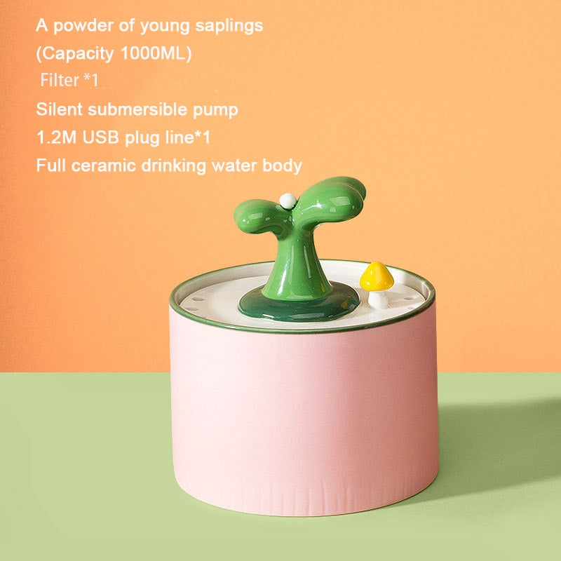 1L 1.5L Automatic Plant  Ceramic Cat Water Fountain