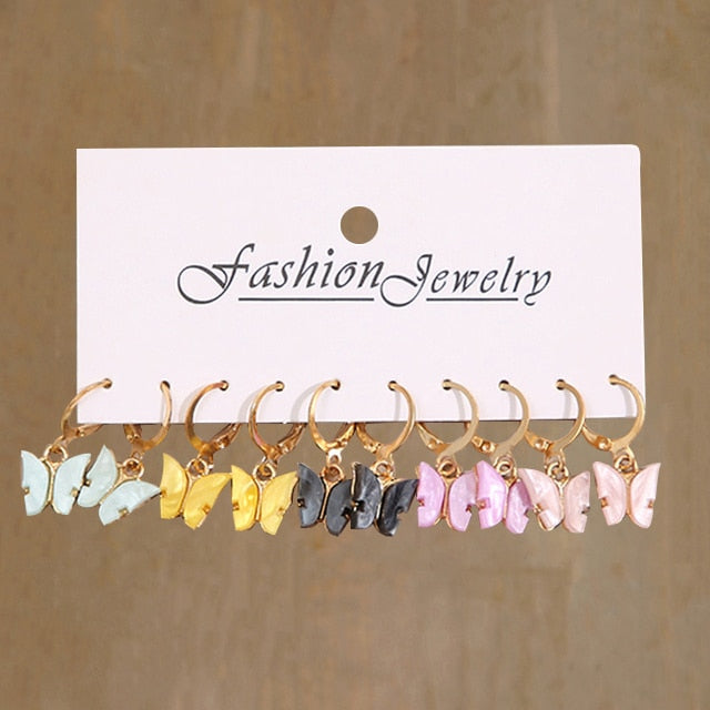 Gold Pearl Hoop Earrings Set