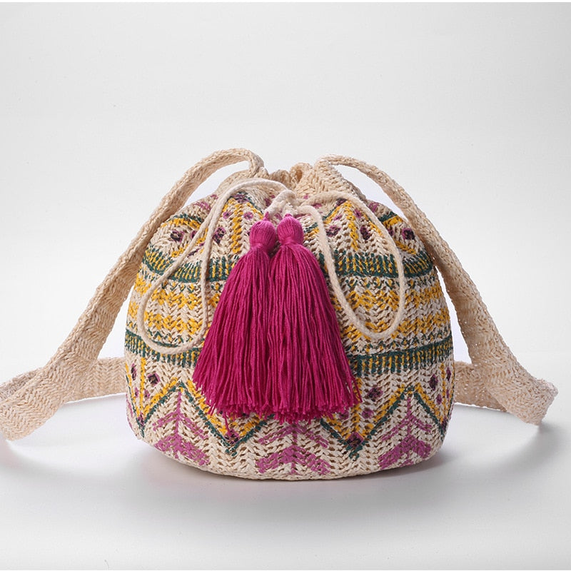 Purple Red Wayuu Bag Crochet