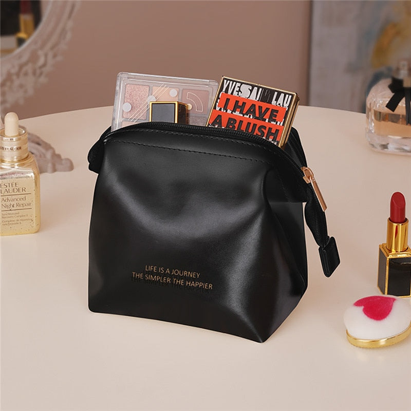 Makeup Bag Leather Cosmetic Bag