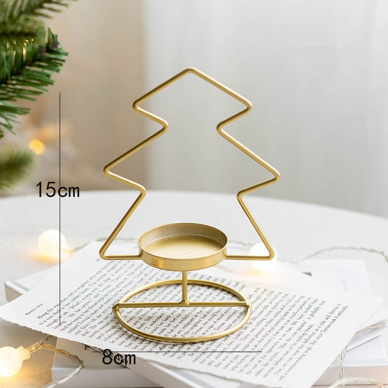 Christmas Gold Candle Holder