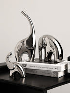 Silver Elephant Craft Statue