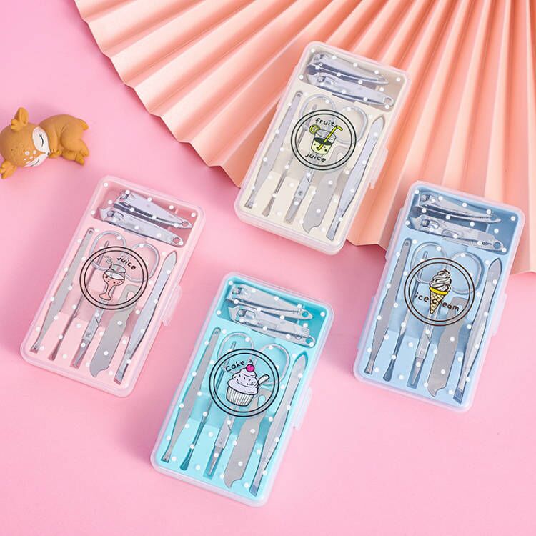 7pcs/set Cartoon Stainless Steel Nail Scissors Set