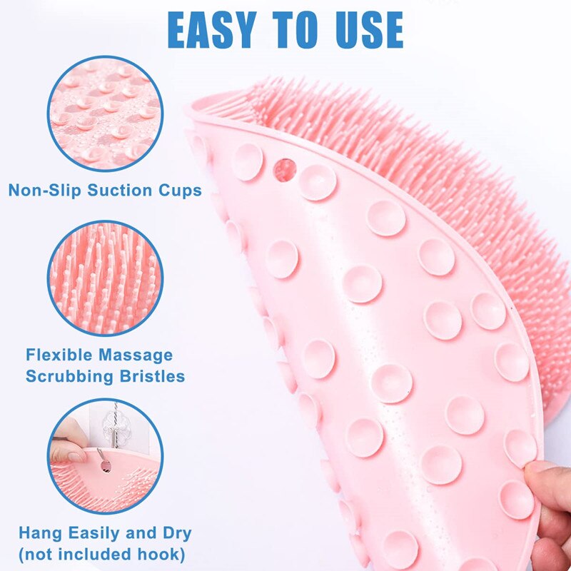 Silicone Hands-Free Big Flat Back Scrubber