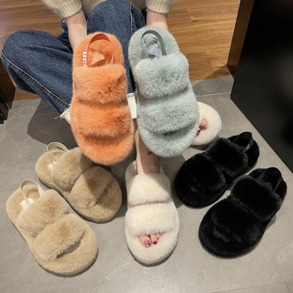Platform Fur Slippers